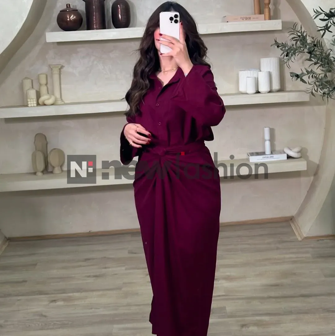 Ensemble Drapé Bordeaux: طقم الأناقة الخالدة لإطلالة ساحرة